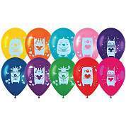 Воздушные шары, 50шт., М12/30см, MESHU "Kids friends", пастель, ассорти (арт. 330715)