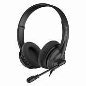 Наушники с микрофоном (гарнитура) A4TECH HU-10, проводные, 2 м, USB, черные, 1611400 (арт. 513935)