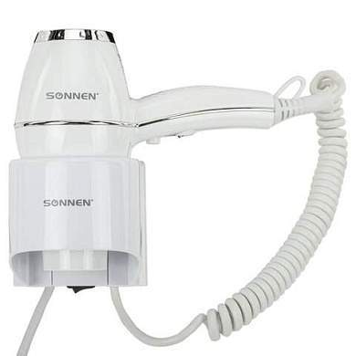 Фен для волос настенный SONNEN HD-2206 SUPER POWER, 1850 Вт, белый, 3 температурных режима, 608482 (арт. 608482)