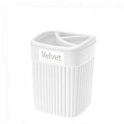 Стакан для зубных щеток VELVET 0,65л (9*9*11,9см), белый 433239516 Econova/Бытпласт (арт. 875646)