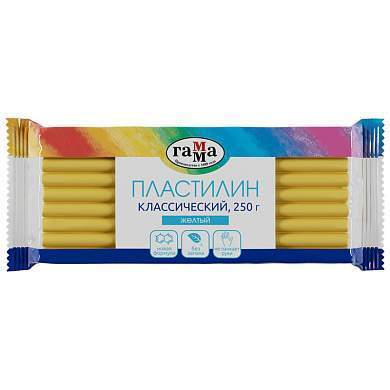 Пластилин Гамма "Классический", желтый, 250г (арт. 274070)