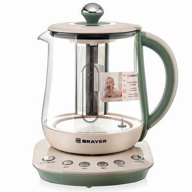 Чайник с терморегулятором и заварником BRAYER BR1015, 1,5 л, 2200 Вт (арт. 456058)