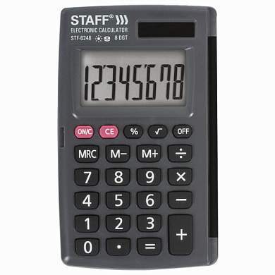 Калькулятор карманный STAFF STF-6248 (104х63 мм), 8 разрядов, двойное питание, 250284 (арт. 250284)