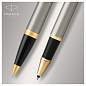 Набор Parker "IM Brushed Metal GT": ручка шариковая, 1,0мм и ручка-роллер, 1,0мм, подарочная упаковка (арт. 288614)