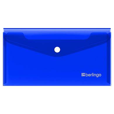 Папка-конверт на кнопке Berlingo "No Secret", С6, 200мкм, синяя (арт. 352675)