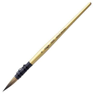 Кисть художественная синтетика Гамма "GOLD BRUSH", круглая №8, французское крепление, короткая ручка (арт. 366869)