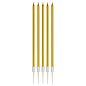 Свечи для торта с держателями MESHU "Straight gold", 14см, 10шт (арт. 380533)