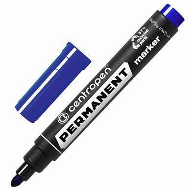 Маркер перманентный CENTROPEN 8566, СИНИЙ, круглый наконечник, 2,5 мм, 5 8566 0106 (арт. 150063)