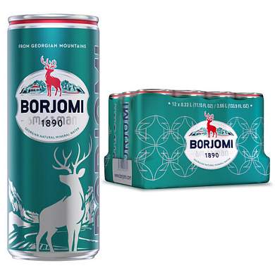 Вода ГАЗИРОВАННАЯ минеральная BORJOMI лечебно-столовая, 0,33 л, BR000213 (арт. 624945)