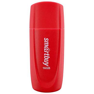 Флеш-диск 16 GB SMARTBUY Scout USB 2.0, красный, SB016GB2SCR (арт. 513764)