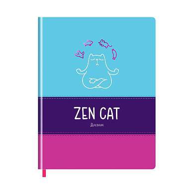 Дневник 1-11 кл. 48л. (твердый) BG "Zen cat", комбинированная иск. кожа, полноцветная печать, тиснение фольгой, ляссе (арт. 345183)