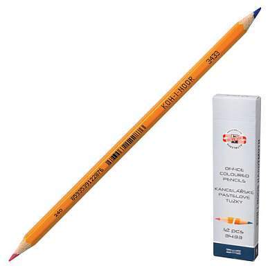 Карандаш двухцветный КРАСНО-СИНИЙ, KOH-I-NOOR, 1 шт., шестигранный, грифель 3,2 мм, натуральное дерево, 3433, 34330EG001KS (арт. 181029)