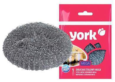Губка для посуды металл (нерж сталь) Мега d=11,5см, 003030 York (арт. 801168)