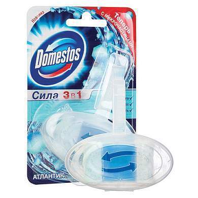 Блок туалетный подвесной твердый 40 г DOMESTOS (Доместос) "Атлантик", основной блок (арт. 602271)
