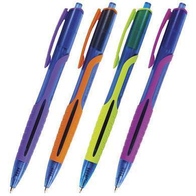 Ручка шариковая масляная автоматическая BRAUBERG "Phantom color", СИНЯЯ, узел 0,7 мм, линия письма 0,35 мм, 142938 (арт. 142938)