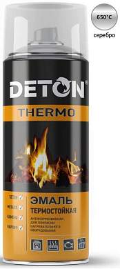 Эмаль аэрозоль 520мл термостойкая СЕРЕБРИСТАЯ арт.DTN-A70667 Deton Thermo (арт. 717355)