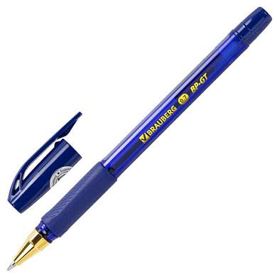 Ручка шариковая BRAUBERG BP-GT GLD BLUE, СИНЯЯ, корпус тонированный, пишущий узел 0,7 мм, линия письма 0,35 мм, 144505 (арт. 144505)