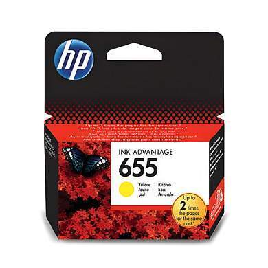 Картридж струйный HP (CZ112AE) Deskjet Ink Advantage 3525/5525/4515/4525 №655, желтый, оригинальный (арт. 361012)