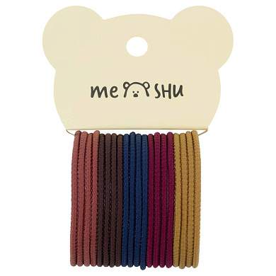 Резинки для волос MESHU, темные ассорти, 20шт., диаметр 4,5см, европодвес (арт. 369199)