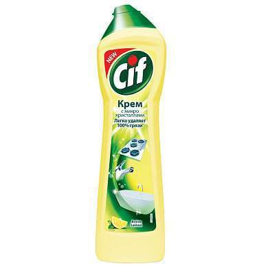 Средство чистящее Cif "Active lemon", крем с микрокристаллами, 500мл (арт. 249215)