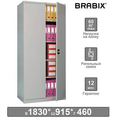 Шкаф металлический офисный BRABIX "MK 18/91/46", 1830х915х460 мм, 47 кг, 4 полки, разборный, 291136, S204BR180202 (арт. 291136)