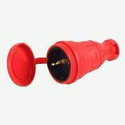 AY-KA (АЙКА) штепсель (разъем) каучук 2P+PE 1x16А 220-240V IP44 красная (арт. 821230)