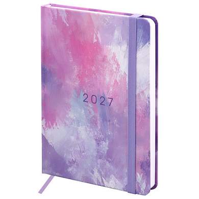 Ежедневник датированный 2027 с резинкой, 145х203 мм, А5, BRAUBERG, твердый, "Pastel", 117832 (арт. 117832)
