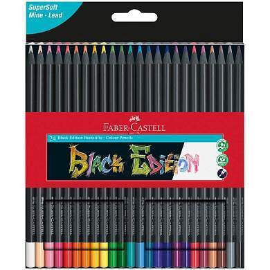 Карандаши цветные Faber-Castell "Black Edition", 24цв., трехгран., черное дерево, заточен., картон. (арт. 327099)