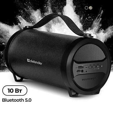 Колонка портативная DEFENDER G24, 1.0, 10 Вт, Bluetooth, FM-тюнер, microSD, чёрная, 65124 (арт. 513687)