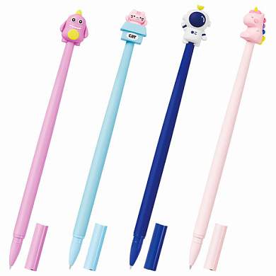 Ручка фигурная силиконовая шариковая FUNSTER "SILICONE MIX", СИНЯЯ, корпус ассорти, узел 0,7 мм, линия письма 0,35 мм, 144370 (арт. 144370)