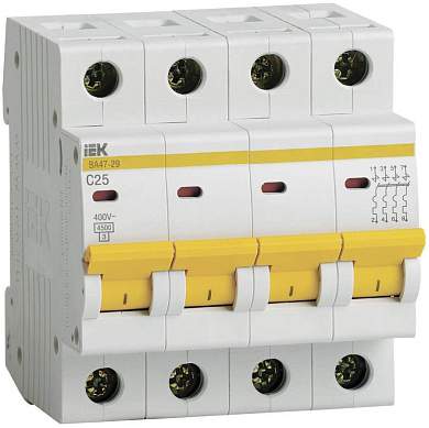 IEK автоматический выкл. ВА47-29 4P 25А 4,5кА х-ка С MVA20-4-025-C (арт. 513001)