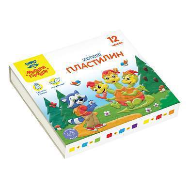 Пластилин Мульти-Пульти "Енот в сказке", 12 цветов, 120г, картон (арт. 328895)