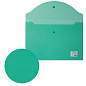 Папка-конверт с кнопкой BRAUBERG, А4, до 100 листов, прозрачная, зеленая, 0,15 мм, 221635 (арт. 221635)