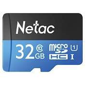 Карта памяти microSDHC 32 ГБ NETAC P500 Standard, UHS-I U1, 80 Мб/с (class 10), адаптер, NT02P500STN-032G-R (арт. 513723)