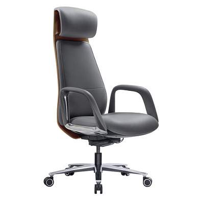 Кресло HAWASAN (ХАВАСАН) PREMIUM EX-820, синхромеханизм, слайдер, экокожа, графит/коричневое, 533238 (арт. 533238)