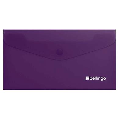 Папка-конверт на кнопке Berlingo "Soft Touch", C6, 200мкм, софт-тач, фиолетовая (арт. 369436)