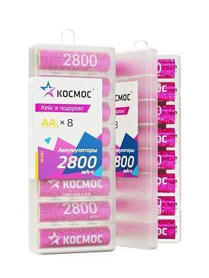 Ак-р Космос AA /R6 2800mAh Ni-MH Box8 пластиковый кейс (арт. 824196)