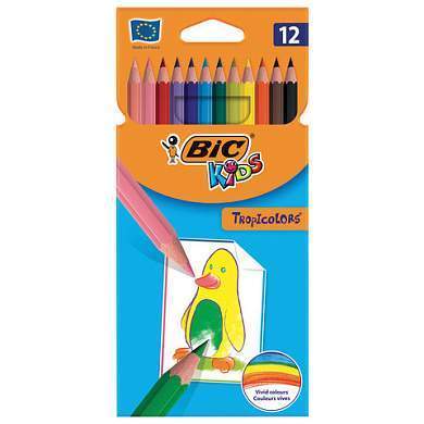 Карандаши цветные BIC "Tropicolors", 12 цветов, шестигранные, 83256610 (арт. 180458)