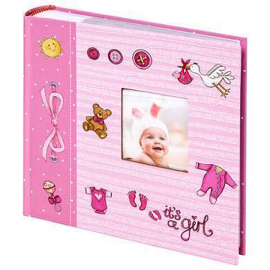 Фотоальбом BRAUBERG "It's a girl" на 200 фото 10х15 см, твердая обложка, бумажные страницы, бокс, розовый, 391145 (арт. 391145)