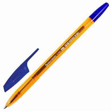 Ручка шариковая BRAUBERG "X-333" AMBER, СИНЯЯ, корпус тонированный оранжевый, узел 0,7 мм, линия письма 0,35 мм, 142832 (арт. 142832)