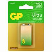Батарейка GP Ultra, Крона (6LR61, 6LF22, 1604A), алкалиновая, 1 шт., в блистере, 1604AU-5CR1 (арт. 454093)