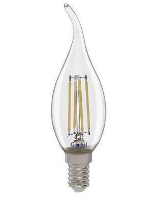 General свеча на ветру E14 12W 4K 35x98 филамент (нитевидная) прозр GLDEN-CWS-12-230-E14-4500 660328 (арт. 725080)
