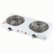 Электроплитка HOMESTAR HS-1109, 2 конфорки, спираль (ТЭН) 1кВт+1кВт, белая 104912 (арт. 845429)
