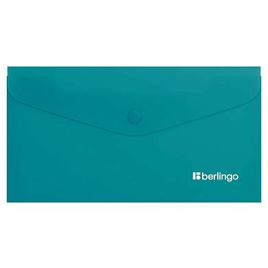 Папка-конверт на кнопке Berlingo "Soft Touch", C6, 200мкм, софт-тач, бирюзовая (арт. 369437)