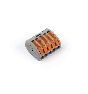 Smartbuy СМК-415 клеммная колодка с рычагом 5х(0,08-2,5мм2) (цена за 1шт.) тип WAGO SBE-cwcc-5 (арт. 613226)