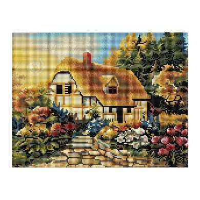 Алмазная мозаика ТРИ СОВЫ "Сказочная избушка", 30*40см, холст на деревянном подрамнике, картонная коробка с пластиковой ручкой (арт. 344352)