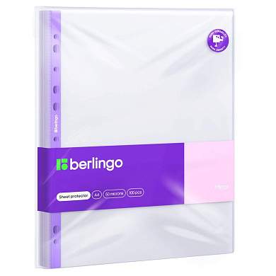 Папка-вкладыш с перфорацией Berlingo "Mirror", А4, 50мкм, глянцевая (арт. 369456)
