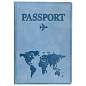 Обложка для паспорта "Passport Map", мягкая экокожа, голубая, STAFF, 238877 (арт. 238877)