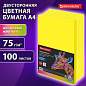 Бумага цветная BRAUBERG, А4, 75 г/м2, 100 л., НЕОН, желтая, для офисной техники, 116670 (арт. 116670)