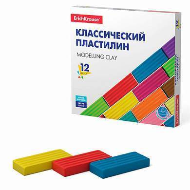 Пластилин классический ERICH KRAUSE, 12 цветов, 192 г, 50558 (арт. 106456)